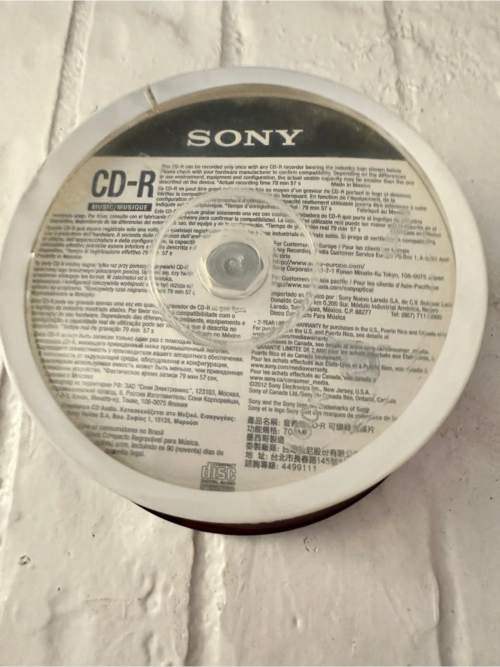 NEW Genuine Sony 30-Pack Blank Music CD-R 80min Audio 700Mb Data Media Disc